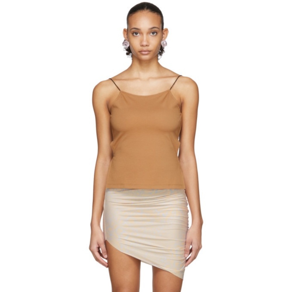 Maryam Nassir Zadeh Thea top in Tan Beige